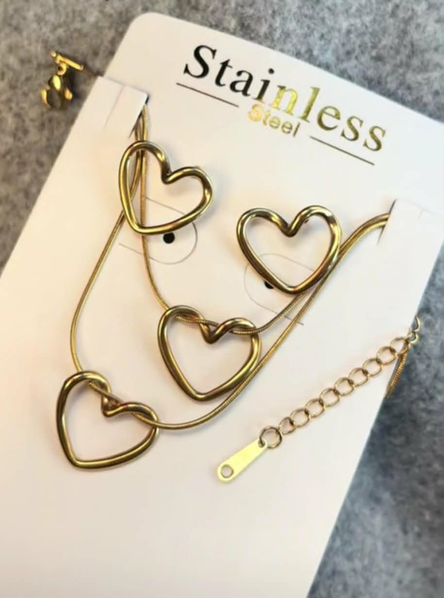 Parure love en acier inoxydable